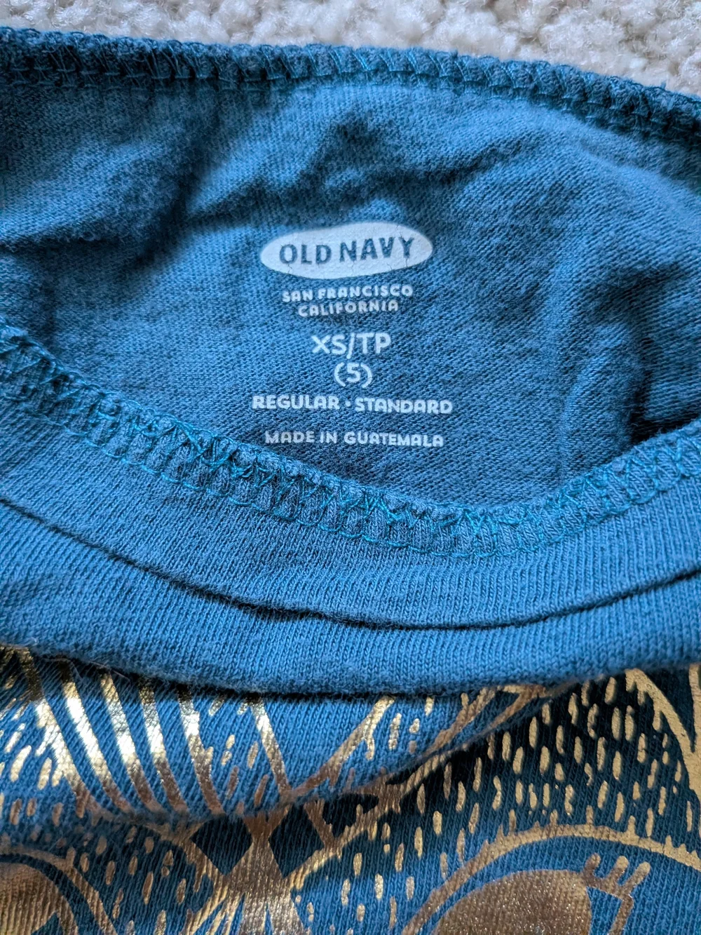 Old Navy Long-Sleeve Top with Gold Fox Design